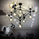 个性吊灯 北欧宜家创意玻璃圆球美式乡村LED分子服装店客厅餐厅灯