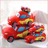 小汽车总动员麦昆毛绒玩具火车头公仔警车抱枕布娃娃儿童生日礼物
