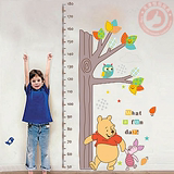 特大号维尼熊量身高尺贴画幼儿园儿童房环保可移除墙贴卡通装饰贴