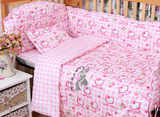 清仓 斜纹纯棉布料 宝宝床品 婴儿床单被套 幼儿园 学生三件套1.6