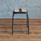[尚森]工业风创意复古做旧数字铁艺凳休闲方凳凳子换鞋凳方凳