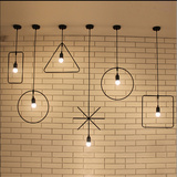 loft工业风创意个性复古铁艺几何餐厅服装店艺术北欧简约LED吊灯