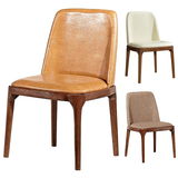 尚辉家具 餐椅时尚简约现代北欧实木水曲柳皮革布艺靠背椅子创意