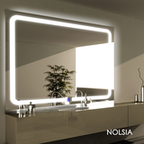 NOLSIA高端浴室镜LED灯镜卫生间带灯化妆镜子现代欧式卫浴镜壁挂
