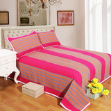 老粗布凉席1.5/1.8m床三件套纯棉床上用品床单被套单人床三件套