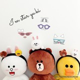 韩国正版 LINE Friends布朗熊可妮兔卡通可爱 挂件发箍发夹发饰