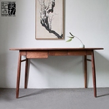 北欧日式实木书桌 简约现代橡木黑胡桃木电脑桌 纯木环保写字桌