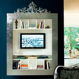 CREA系列 欧式美式新古典后现代实木银箔雕花电视柜 创意电视柜