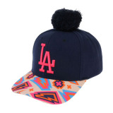 韩国-正品MLB道奇队LA秋冬款毛球棒球帽遮阳帽