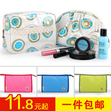 日本菱格防水原单出差旅游化妆包收纳洗漱包包中包整理袋 包邮