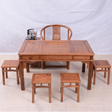红木家具 刺猬紫檀泡茶桌功夫茶几 中式仿古实木泡茶桌 茶艺桌子