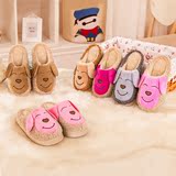 冬季可爱儿童半包跟家居保暖棉拖鞋 小孩卡通韩版厚底防滑毛拖鞋
