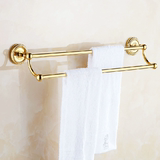 全铜金色双杆毛巾架欧式浴巾架浴室挂件仿古五金挂件卫生间毛巾挂