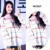 韩国㊣代购IU李智恩同款彩虹针织衫半高领套头女式针织毛衣外套