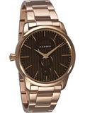 5折美国代购2016 Azzaro 标志棕色表盘镀玫瑰金不锈钢男士手表