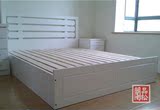 松木床全实木床白色高箱箱体床储物箱可加液压气压杆松木家具定制