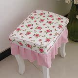 罩布艺凳套坐垫尺寸 可定做全棉田园长方凳圆凳化妆钢琴凳子套子