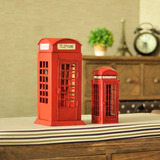 英国复古红色电话亭书柜储钱罐摄影道具咖啡厅客厅落地大摆件欧式