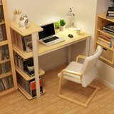 简约一体式组合书桌书架 木纹橡胶平滑稳固书桌架 客厅书架 包邮