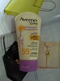 包邮 Aveeno/艾维诺美国婴儿燕麦长效防晒霜SPF55 112g 易抹开