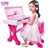 特价.宝丽儿童电子琴钢琴带麦克风 宝宝小孩初学音乐玩具1-3-5岁?