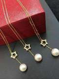 爆款 18k玫瑰金钻石星星项链 长度可调节 天然珍珠 母亲节礼物