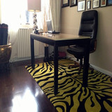 黑白色虎皮豹纹动物定制手工茶几地毯长方形满铺客厅卧室家用地毯