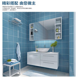 新款小户型浴室柜组合现代简约白色挂壁实木卫生间卫浴柜洗手盆66