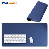 ACECOAT 办公桌垫 超大鼠标垫 皮革防水工作桌垫 蓝色90x45cm