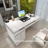 白色烤漆亮光写字台 书桌 办公桌电脑桌学习桌6871简约现代时尚