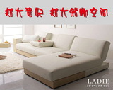 日式多功能皮布艺沙发北欧折叠收纳组合带抽屉储物沙发床贵妃躺椅