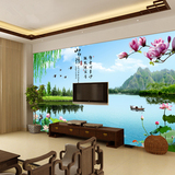 大型壁画电视背景墙壁纸客厅沙发无纺布墙纸现代简约中式山水情