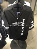 HM H&M专柜正品代购2016春男装日文字母图案短袖外套0376755001