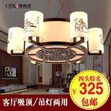 新中式吊灯中国风古典羊皮实木艺仿古茶楼大厅客厅餐厅吸顶大吊灯