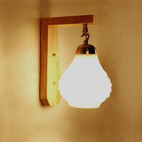 实木简约现代中式创意欧式美式壁灯卧室床头灯墙灯过道led墙壁灯
