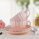创意陶瓷情侣拿铁咖啡杯套装带勺 咖啡套具 水杯茶杯对杯送礼杯子