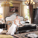 酷豪家具 法式新古典全实木床欧式后现代1.8米头层真皮双人床婚床