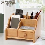 实木多功能办公笔筒创意时尚韩国可爱文具用品摆件木质桌面收纳盒
