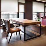 定制铁艺美式乡村风格家具实木工业复古餐桌椅组合简约现代办公桌