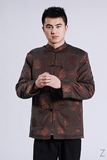 中式棉服男装民族外套 中国风青年唐装棉袄 男士冬季棉麻外套