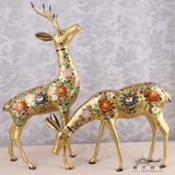 结婚礼品情侣鹿 巴基斯坦铜雕手工艺品情侣对鹿 家居摆件特色礼物