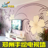 郑州手绘电视背景墙绘壁画涂鸦3D效果走廊大厅围墙油画墙体彩绘