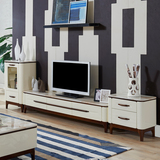 欧梵尼 简约现代电视柜 北欧实木客厅家具电视柜茶几家居组合套装