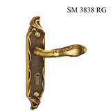 台湾泰好铜锁SM 3838 RG/SF欧式装修五金纯铜玫瑰金门锁房门锁
