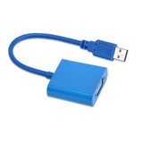 奇喜USB3.0转VGA转换器转接线台式机笔记本电脑外置显卡蓝色