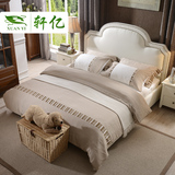 轩亿 美式乡村实木双人床中小户型可储物高档奢华1.5 1.8米布床