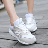 韩版新款休闲鞋耐磨跑步鞋夏季N字母女鞋灰色运动鞋女透气网面鞋