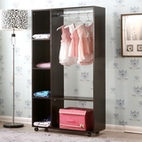 组装衣柜简易 实木儿童衣橱储物柜收纳柜 开放式可移动简单衣柜