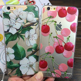 韩国水彩油画花朵文艺小清新iphone6S手机壳苹果7 plus超薄保护套