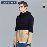 Lilbetter男士秋季夹克 薄款撞色拼接jacket潮流连帽修身薄外套男